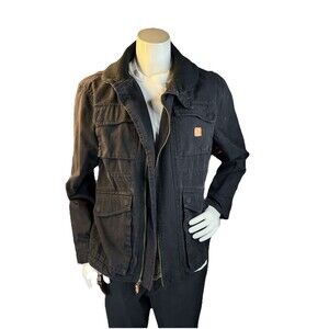 ROARK Revival Jacket Mens Large Black Deckhand Duck Canvas Chore Coat